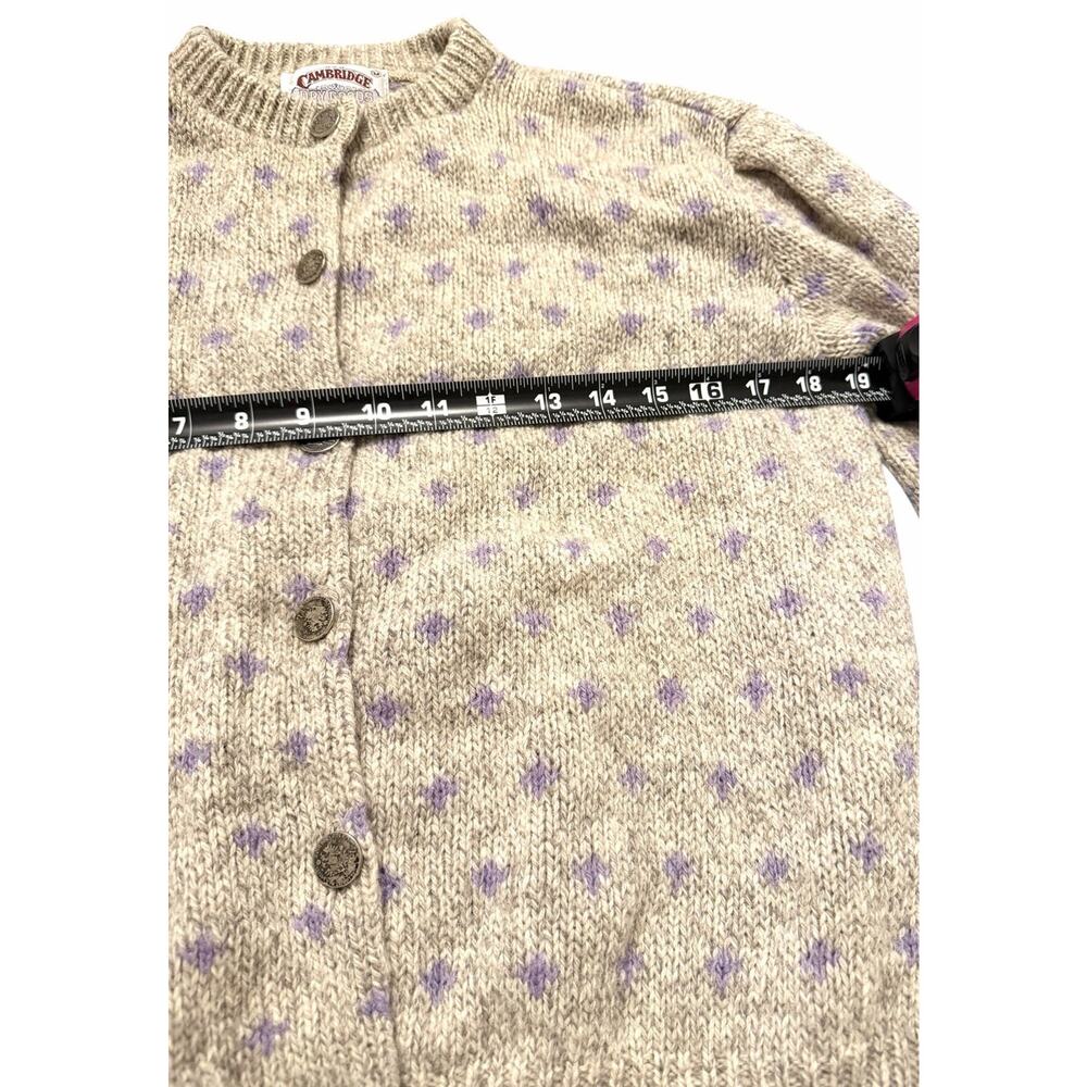VINTAGE Cambridge Dry Goods Cardigan Sweater Medium Metal Buttons 3492-10 - Picture 9 of 13